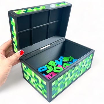 Organizer na biurko kredki z imieniem w stylu MINECRAFT przybornik EKO