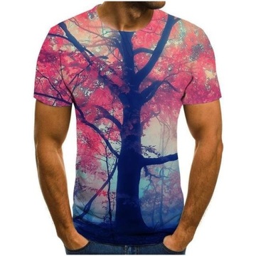 MODNY T-SHIRT MĘSKI KOSZULKA 3D Z NADRUKIEM WZORY, L