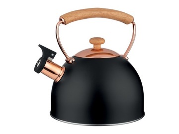 Czajnik tradycyjny stalowy nierdzewny - 2,5 L czarny