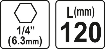 UCHWYT MAGNETYCZNY DO BITÓW Z TULEJĄ 1/4, 120mm