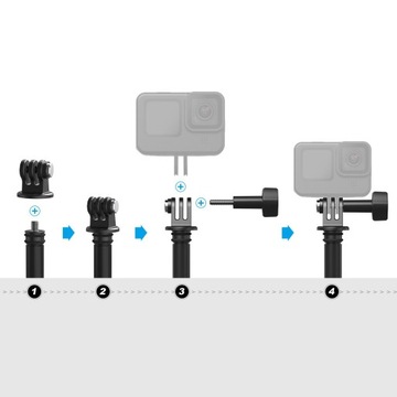 РЕГУЛИРУЕМАЯ СЕЛФИ-ПАЛКА TELESIN ДЛЯ СПОРТИВНЫХ КАМЕР ИЗ УГЛЕРОДНОГО ВОЛОКНА