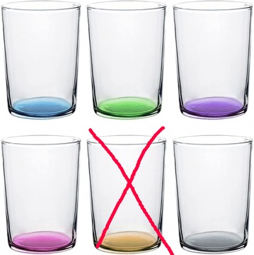 Zestaw 5 Szklanek z Kolorowym Dnem 520ml
