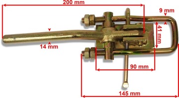 Замок боковой + язычок, клипса ПРАВАЯ боковая, d35 d47