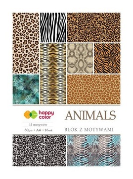 Blok z motywami ANIMALS A4 HAPPY COLOR 80 g kreaty