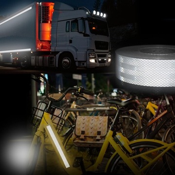 Самоклеящаяся Контурная Светоотражающая Лента Белая Рулон 25М Предупреждающая 5см