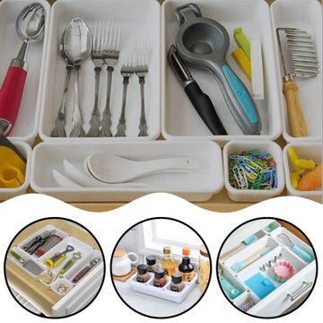 8X ЯЩИК-ОРГАНИЗАТОР ВСТАВКА В ШКАФ БЕЛАЯ ДЛЯ КОНТЕЙНЕРА КУХОННОЙ КОМНАТЫ