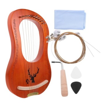 1ZEST LYRA SET 10 STRINGS ROSEWOOD COLOURED HARP