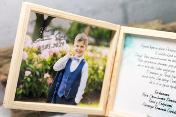 Podziękowanie dla Chrzestnych skrzyneczka komunia