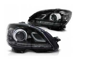LAMPY MERCEDES C-KLASA W204 07-10 TRUE DRL BLACK