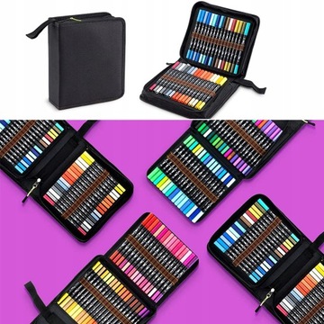 120 ПРОФЕССИОНАЛЬНЫХ АКВАРЕЛЬНЫХ МАРКЕРОВ ДВУХСТОРОННИЕ АКВАРЕЛЬНЫЕ МАРКЕРЫ + СУМКА