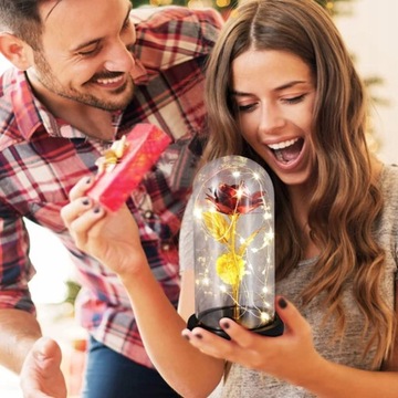 ВЕЧНАЯ РОЗА В СТЕКЛЕ, СВЕТЯЩИЕСЯ СВЕТОДИОДНЫЕ ОГНИ, ПОДАРОК ​​НА ЖЕНСКИЙ ДЕНЬ