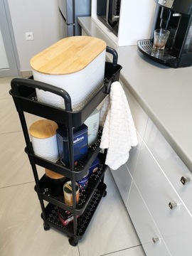 МОБИЛЬНАЯ ПОЛКА МОБИЛЬНАЯ ПОЛКА НА КОЛЕСАХ С ЗАМКОМ 4 ПОЛКИ 100СМ ЧЕРНАЯ