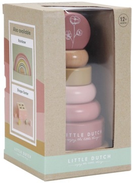 LITTLE DUTCH DREWNIANA PIRAMIDA PIRAMIDKA SORTER RÓŻOWA