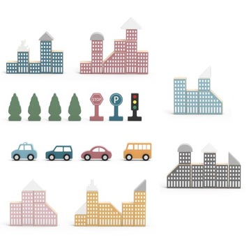 ДЕРЕВЯННЫЕ БЛОКИ В ВЕДРЕ МАШИНЫ ЗДАНИЯ ГОРОД МАКЕТ VIGA POLARB