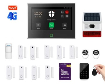 Bezprzewodowy Alarm Tuya Smart Wi-Fi GSM P70-4G LTE+ 10 czujników+ syrena +