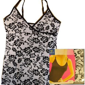 KEY koszulka ramiączko bawełna LVW535 biała