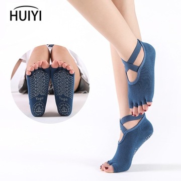 Women Toeless Yoga Socks Anti-Slip Bandage Grip