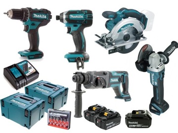 MAKITA ZESTAW COMBO 5 NARZĘDZI 18V BATERIE 3*5ah