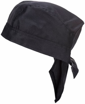 Czapka chusta Bandana kucharska przewiewna wiązana czarna