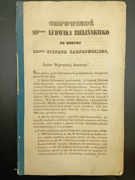 Summaryjusz dokumentów w sprawie suk. Zielińskich przeciwko suk Karnkowskim