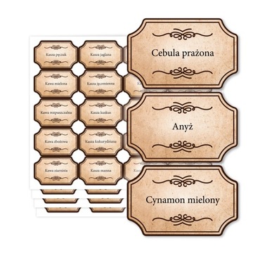 Naklejki etykiety na przyprawy pojemniki 200 szt