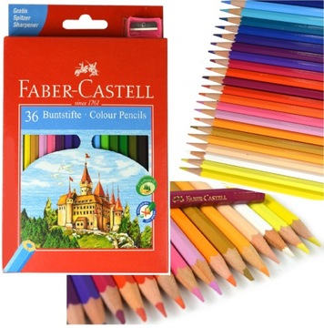 FABER-CASTELL Kredki ołówkowe Eco 36 kolorów Zamek