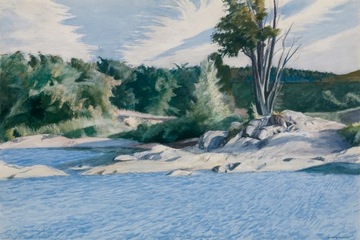 Rep E. Hopper White Rive at Sharon 90x70 obraz Lue