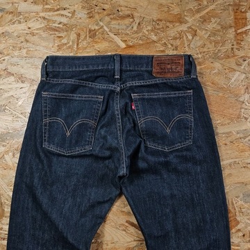 Spodnie Jeansowe LEVIS 514 Granatowe Męskie Proste Denim Dżins 31x32