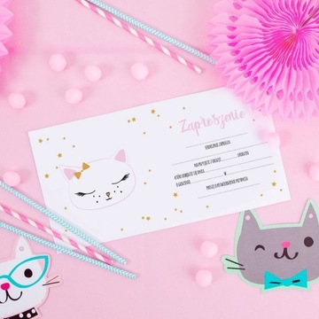 ПРИГЛАШЕНИЯ НА ДЕНЬ РОЖДЕНИЯ SWEET CAT 10 шт (+КОНТЕРТ)