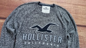 HOLLISTER SUPER Sweter DUŻE LOGO bawełna S