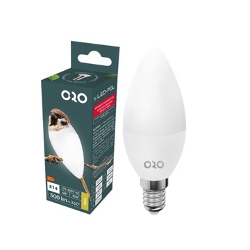 Żarówka LED świeczka E14 5W barwa ciepła 500lm WYDAJNA Led-pol