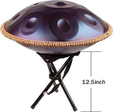 Ручной барабан, 12 нот, 56 см, для йоги-медитации, стальной антеток, с крышкой