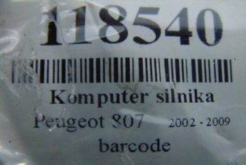 JEDNOTKA MOTORU PEUGEOT 807 2.0HDI KÓD LAK E2RC (5WS40320E-T)