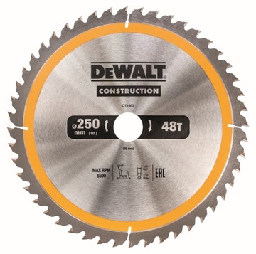 DEWALT TARCZA TNĄCA DO DREWNA DT1957 250 MM 48 Z
