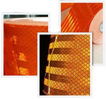 СВЕТООТРАЖАЮЩАЯ ЛЕНТА САМОКЛЕЙКАЯ ФОЛЬГА ОРАНЖЕВАЯ НАКЛЕЙКА ШИРИНА 10 СМ