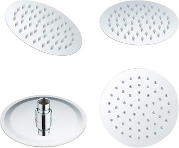 DESZCZOWNICA PRYSZNICOWA STALOWA CIENKA okrągła 15cm CHROM slim natryskowa