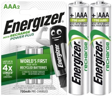 2x AKUMULATORKI ENERGIZER BATERIE AAA R3 700mAh