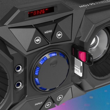 КАРАОКЕ БУМБОКС LED USB BT комплект ПУЛЬТ МИКРОФОНА