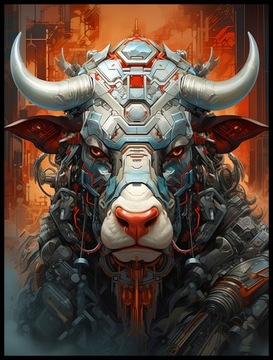 Plakat Obraz Cyber Byk IronByk 40x50 cm Premium