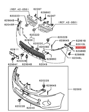 GRANDIS VÝZTUHA NÁRAZNÍKU PŘEDNÍ PRAVÝ MR996570 OE