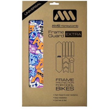 Защитная крышка наклейки для рамы MTB велосипеда AMS — Born to Be Rider Blue
