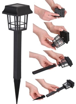 LAMPA SOLARNA LED LAMPA OGRODOWA WBIJANA DOMEK
