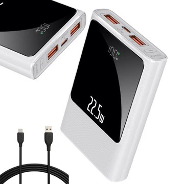 POWERBANK 10000MAH MOCNA SZYBKA ŁADOWARKA 22,5W 2XUSB A/USB-C WYŚWIETLACZ LED