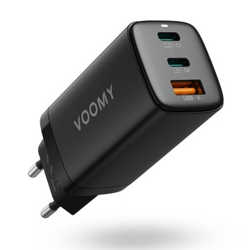 VOOMY 65W szybka ładowarka GaN PD3.0 QC 4.0 QC 3.0 2X USB-C + USB-A