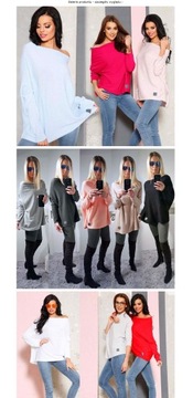 ДЖЕМПЕР OVERSIZE ТУНИКА ШЕРСТЯНОЙ ДЖЕМПЕР С ОТКРЫТЫМ ПЛЕЧОМ