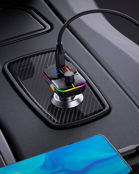 Bluetooth-передатчик с зарядным устройством USB-C MP3 мощностью 25 Вт для автомобиля