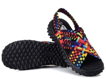 Sandały damskie sportowe na platformie elastyczne Rock Spring kolorowe 37