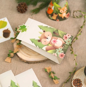 Конфеты-пакетики для сладостей Лесные друзья 4 шт ЛИСА МЕДВЕДЬ БАРСУК ЕЖИК