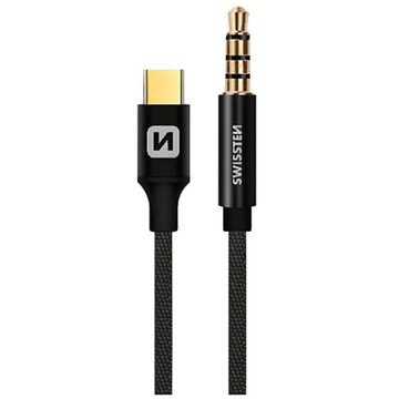Adapter kabel audio USB-C - jack 3,5mm męski przejściówka 1,5m SWISSTEN