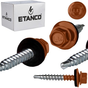 Wkręty farmerskie 4,8x35 mm RAL 8004 250 szt. blachowkręty Etanco GTF2 Z14